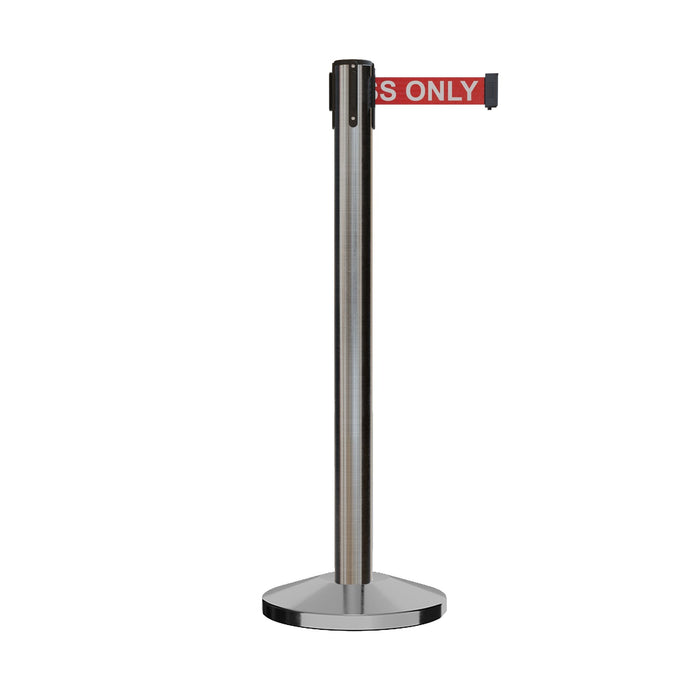 SATIN STAINLESS STEEL / RED WITH "AUTHORIZED ACCESS ONLY" WHITE LETTERS