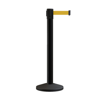 Retractable Belt Barrier Stanchion, Sloped Base, 14 ft Belt - Montour Line M650 - Crowd Control Warehouse