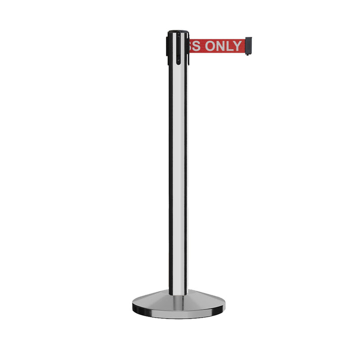 POLISHED STAINLESS STEEL / RED WITH "AUTHORIZED ACCESS ONLY" WHITE LETTERS
