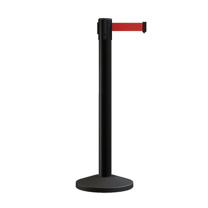 Retractable Belt Barrier Stanchion, Sloped Base, 14 ft Belt - Montour Line M650 - Crowd Control Warehouse