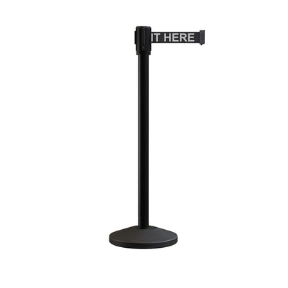 NO WEATHER TREATMENT / BLACK WITH "PLEASE WAIT HERE" WHITE LETTERS