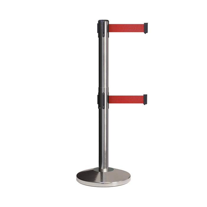 SATIN STAINLESS STEEL / RED