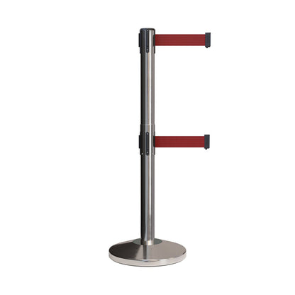 SATIN STAINLESS STEEL / MAROON