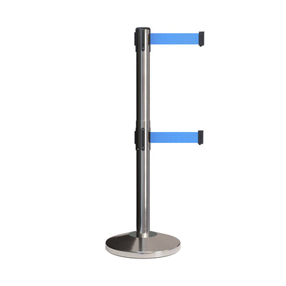 SATIN STAINLESS STEEL / LIGHT BLUE