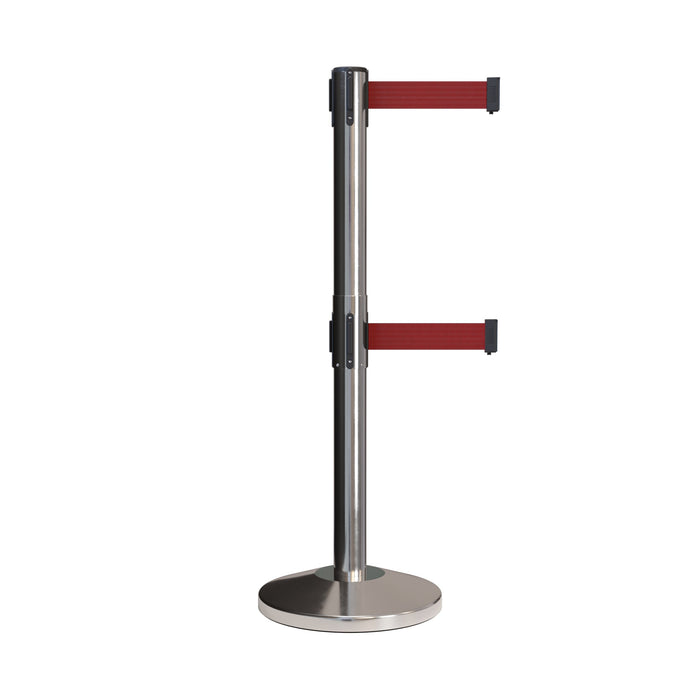 SATIN STAINLESS STEEL / MAROON
