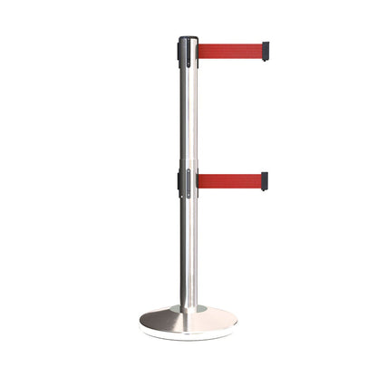 POLISHED STAINLESS STEEL / RED