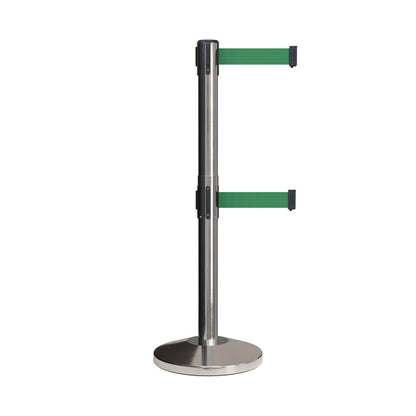 SATIN STAINLESS STEEL / DARK GREEN