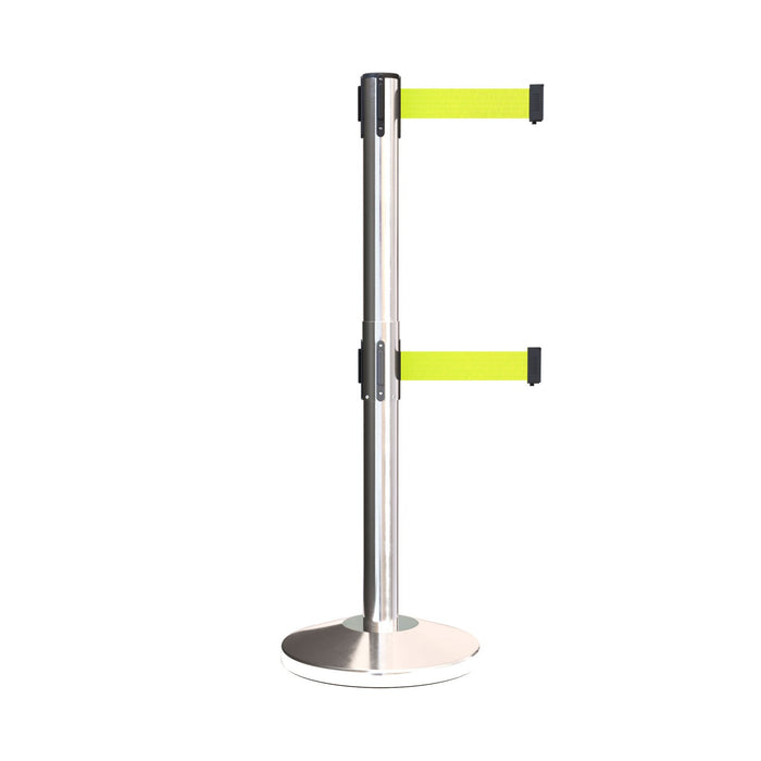 POLISHED STAINLESS STEEL / FLUORESCENT YELLOW