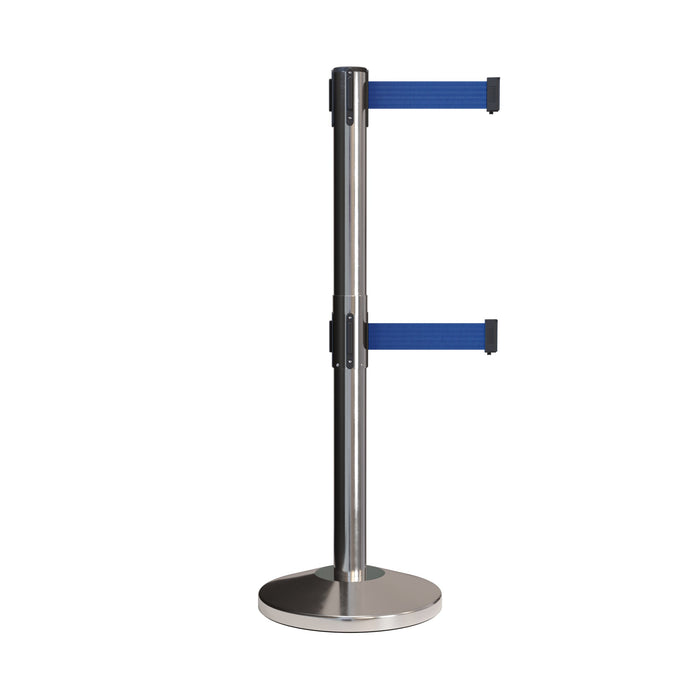 SATIN STAINLESS STEEL / DARK BLUE