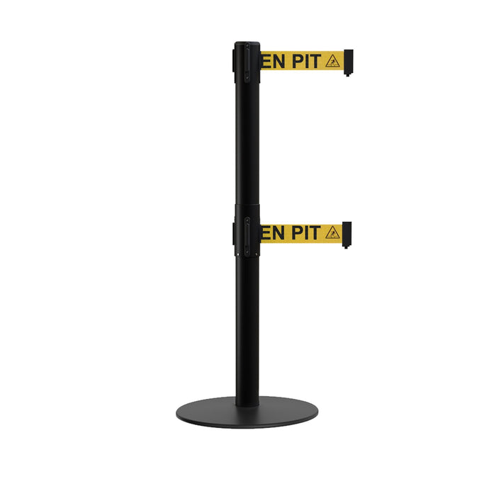 YELLOW WITH "BEWARE OPEN PIT" BLACK LETTER OPEN PIT LOGO