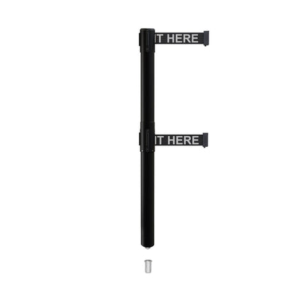 BLACK WITH "PLEASE WAIT HERE" WHITE LETTERS