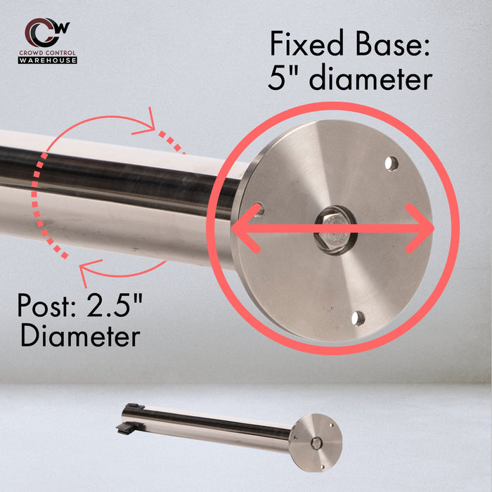 Retractable Dual Belt Barrier Stanchion, Removable Base, Black Post, 7.5 Ft. Belt - Montour Line MX630DR - Crowd Control Warehouse
