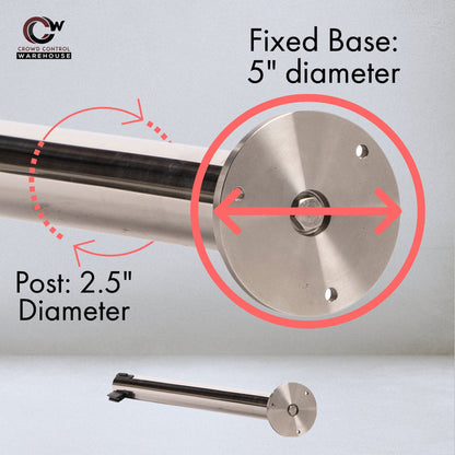 Retractable Dual Belt Barrier Stanchion, Removable Base, Black Post, 7.5 Ft. Belt - Montour Line MX630DR - Crowd Control Warehouse