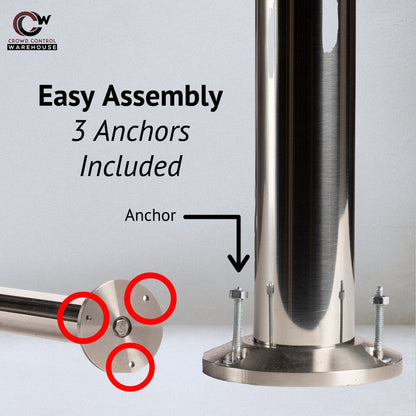 Retractable Dual Belt Barrier Stanchion, Removable Base, Black Post, 7.5 Ft. Belt - Montour Line MX630DR - Crowd Control Warehouse