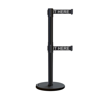 BLACK WITH "PLEASE WAIT HERE" WHITE LETTERS / NO WEATHER TREATMENT