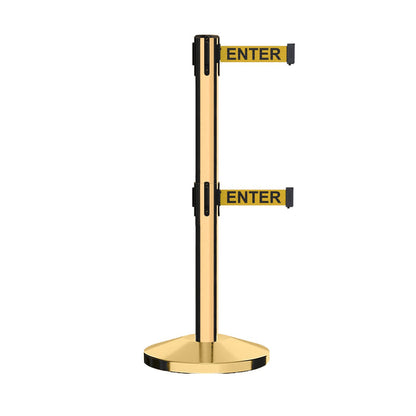 POLISHED BRASS / Yellow with "CAUTION - DO NOT ENTER" Black Letters