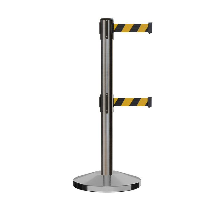 SATIN STAINLESS STEEL / Black and Yellow Diagonal