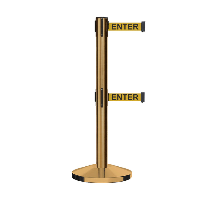 SATIN BRASS / Yellow with "CAUTION - DO NOT ENTER" Black Letters