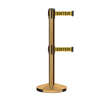 SATIN BRASS / YELLOW WITH "CAUTION - DO NOT ENTER" BLACK LETTERS