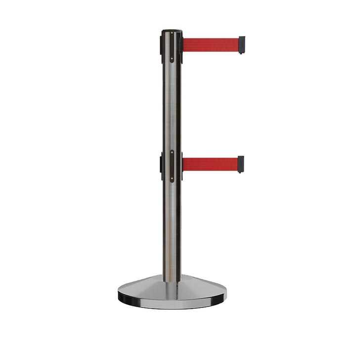 SATIN STAINLESS STEEL / RED