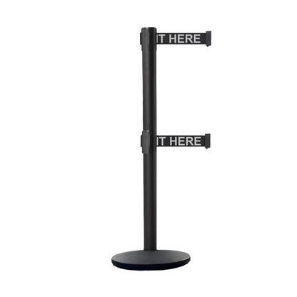 NO WEATHER TREATMENT / BLACK WITH "PLEASE WAIT HERE" WHITE LETTERS