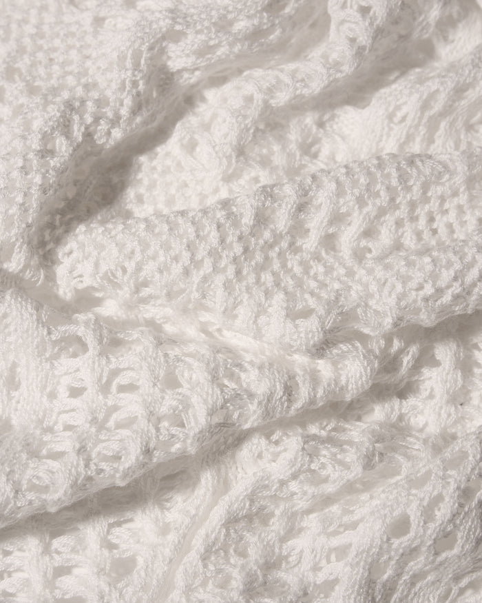 Fabric swatch of Ringy Mini Cover Up - Crochet White