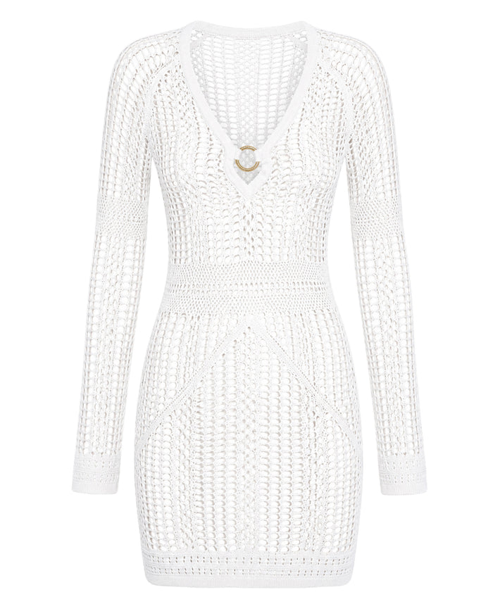Outline image of Ringy Mini Cover Up - Crochet White