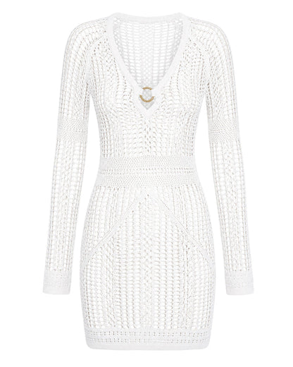 Outline image of Ringy Mini Cover Up - Crochet White