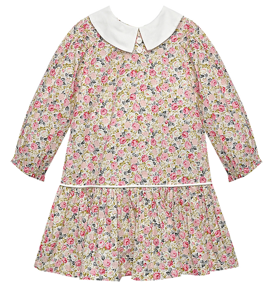 RN Pink/Grey Rose Drop Waist Carrington Dress
