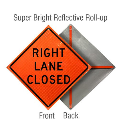 Fluorescent Super Bright™ Reflective Vinyl / Right Lane Closed