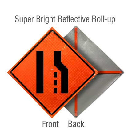 Fluorescent Super Bright™ Reflective Vinyl / Right Lane Ending Symbol