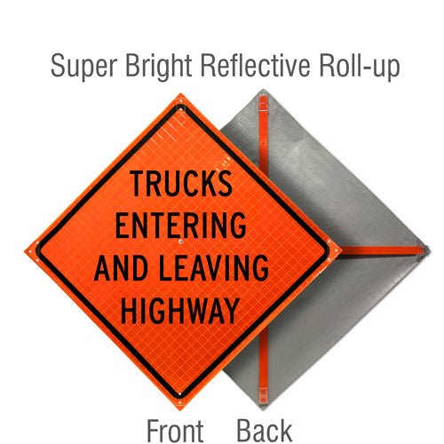 Fluorescent Super Bright™ Reflective Vinyl / Trucks Entering and Leaving Highway