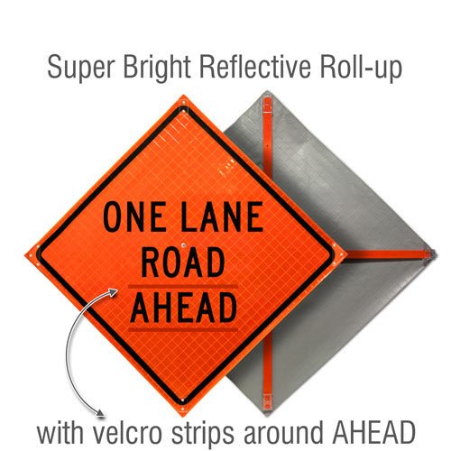 Fluorescent Super Bright™ Reflective Vinyl / One Lane Road Ahead