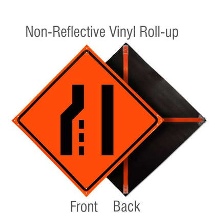 Non–Reflective Roll-Up Vinyl / Left Lane Ending Symbol