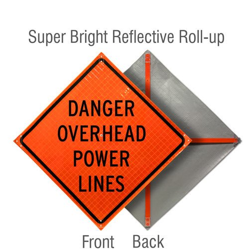 Fluorescent Super Bright™ Reflective Vinyl / Danger Overhead Power Lines