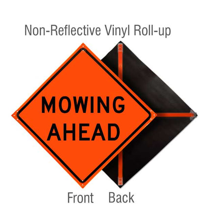 Non–Reflective Roll-Up Vinyl / Mowing Ahead