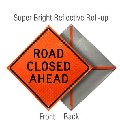 Fluorescent Super Bright™ Reflective Vinyl / Road Closed Ahead