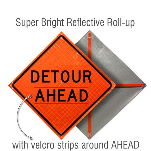 Fluorescent Super Bright™ Reflective Vinyl / Detour Ahead