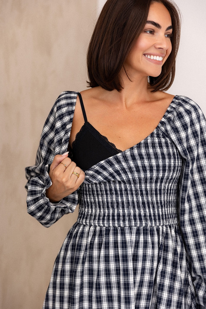 Rosie Dress - Midnight Gingham