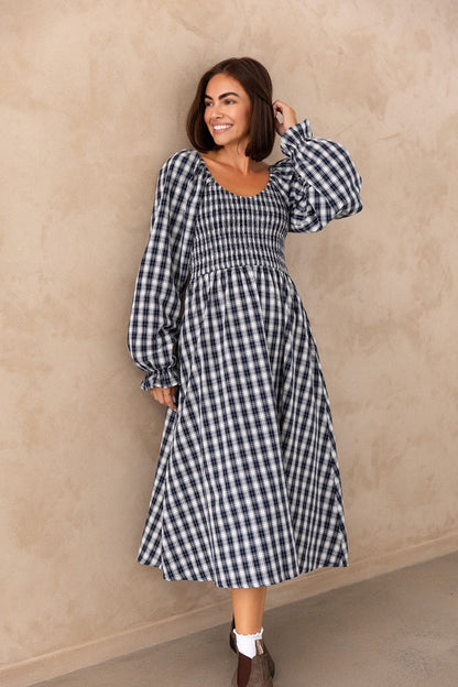 Rosie Dress - Midnight Gingham
