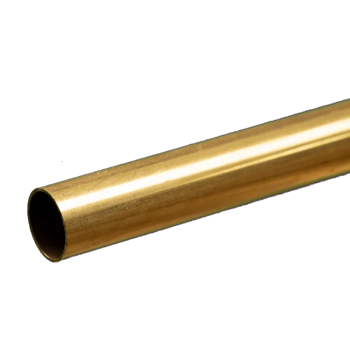 Round Brass Tube: 13/32" OD x 0.014" Wall x 12" Long (1 Piece) #8136