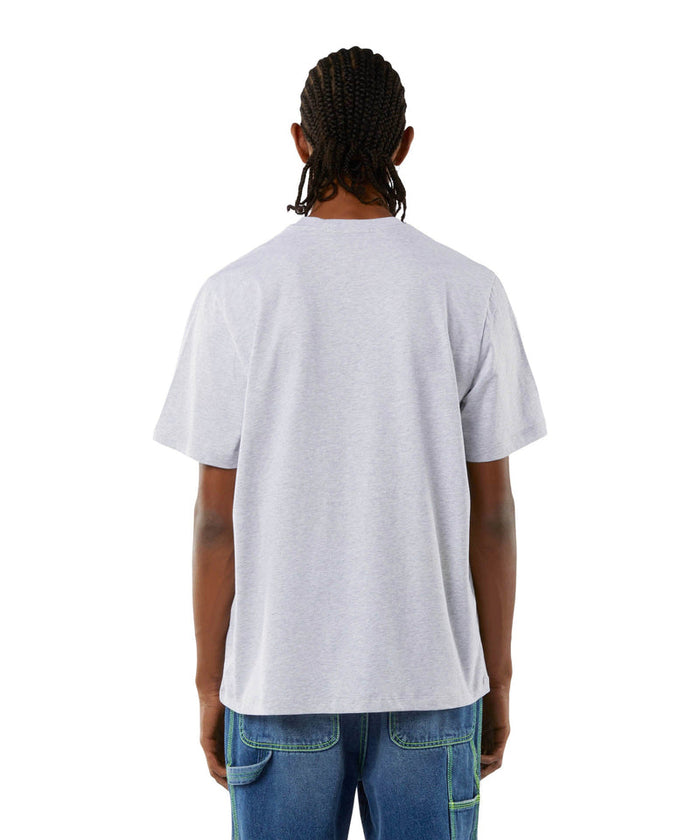 Round neck cotton T-shirt with micro logo Light Grey