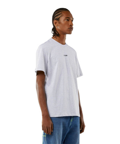 Round neck cotton T-shirt with micro logo Light Grey