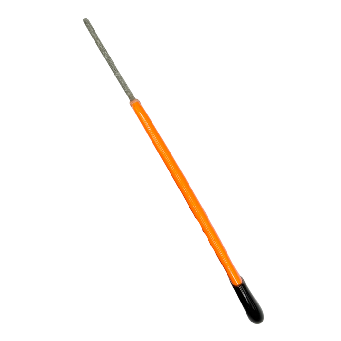 Round Straight Fine Stripping File w/ Orange and Black Handle