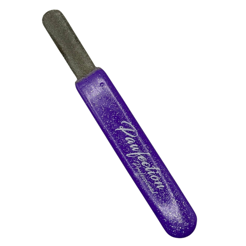 Round Straight Fine Stripping File w/ Purple Glitter Handle
