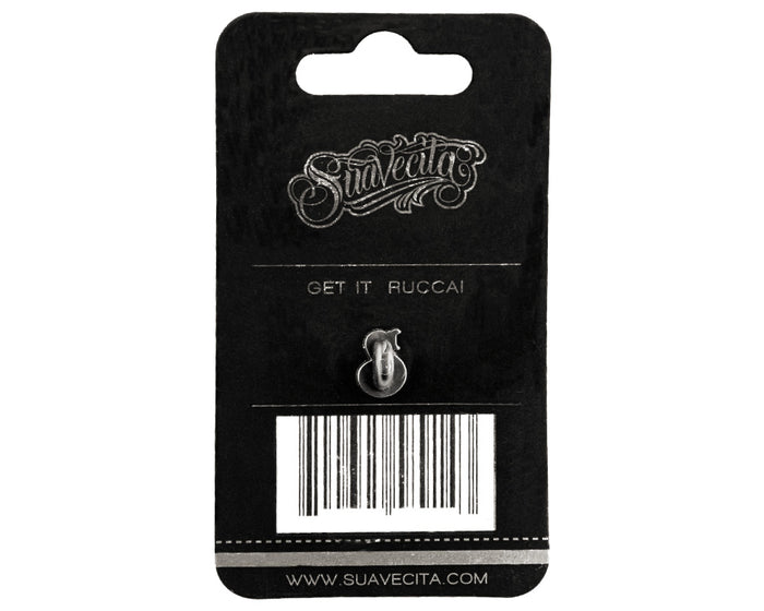 Round Suavecita Silver Enamel Pin Back Packaging