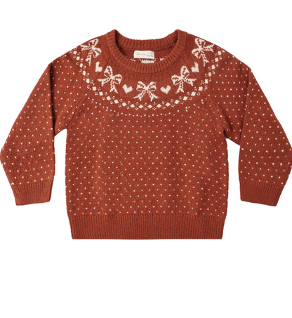 Rylee + Cru Fair Isle Sweater in Ruby