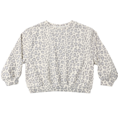 Rylee + Cru Oversized Sweatshirt in Blue Leopard