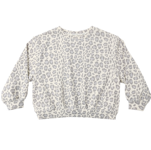 Rylee + Cru Oversized Sweatshirt in Blue Leopard