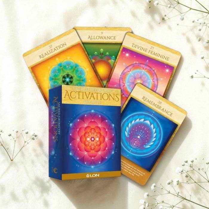 Set of tarot cards with colorful designs on a light background
